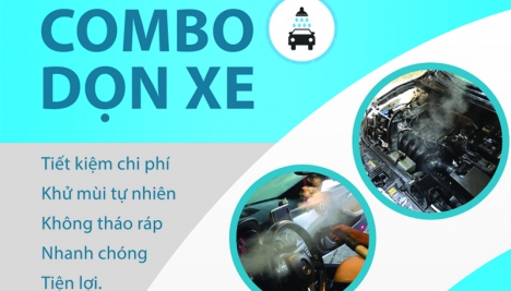 Combo dọn xe bằng hơi nước nóng